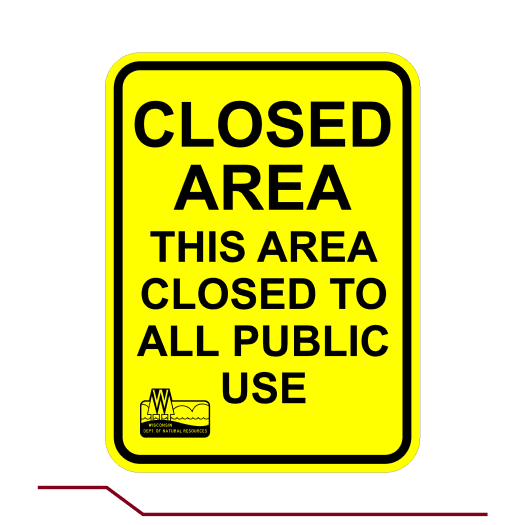 Close. Area WIDNR-A-CLO001 CLOSED AREA, THIS AREA CLOSED TO ALL PUBLIC USE