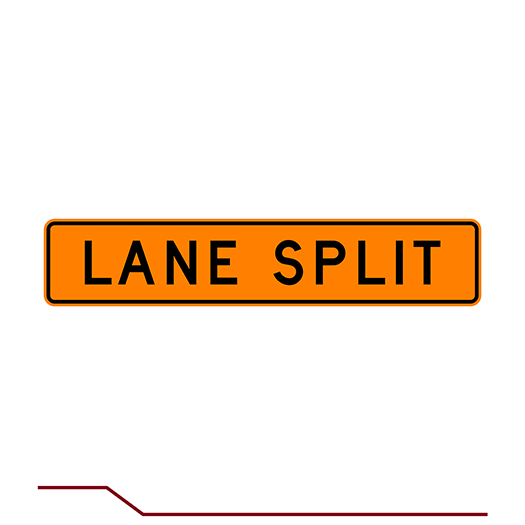 Mutcd Lane Split Sign WO6-50P LANE SPLIT PLAQUE